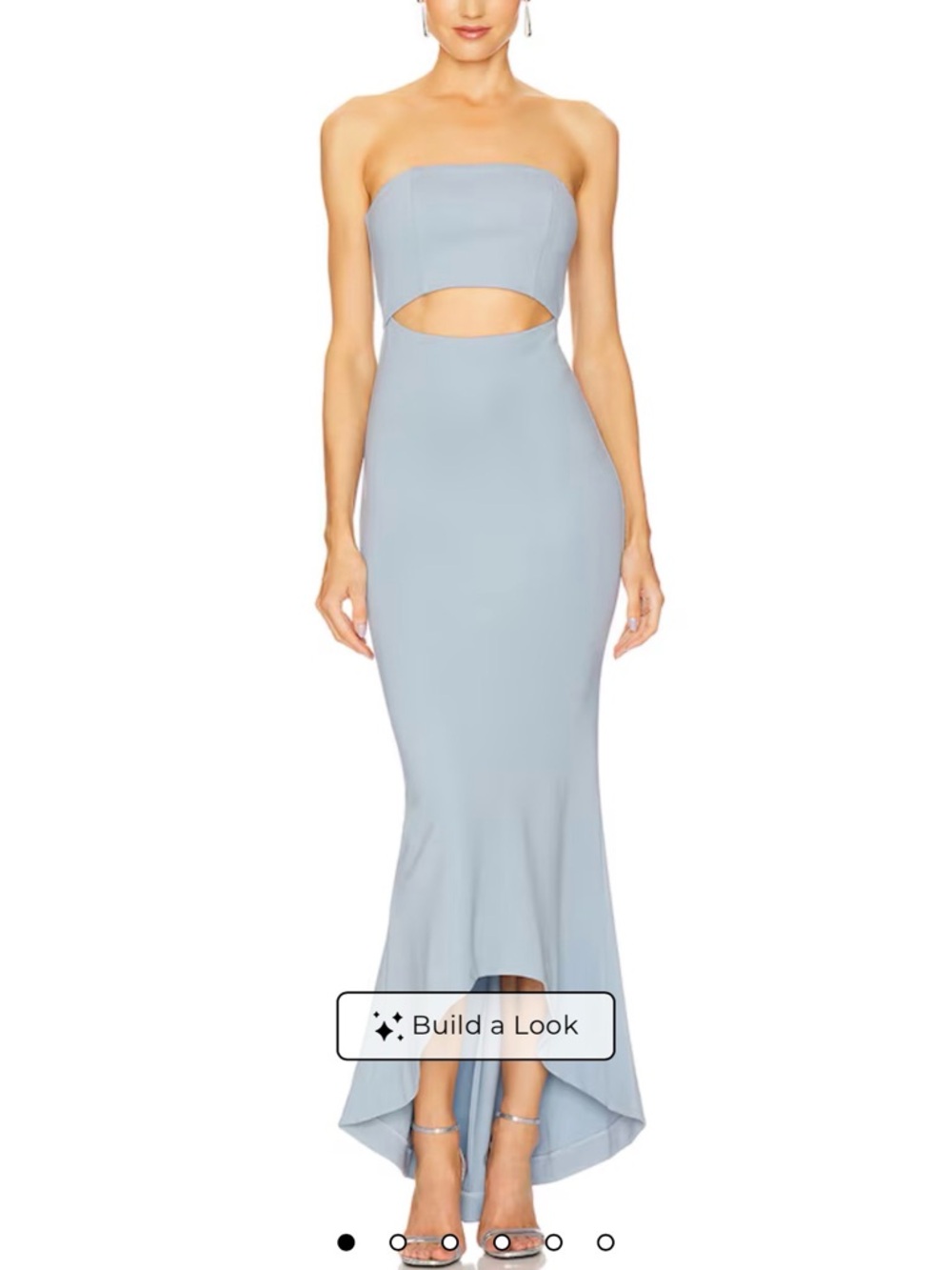NBD Strapless Pale Blue Cutout Mermaid Gown from Revolve